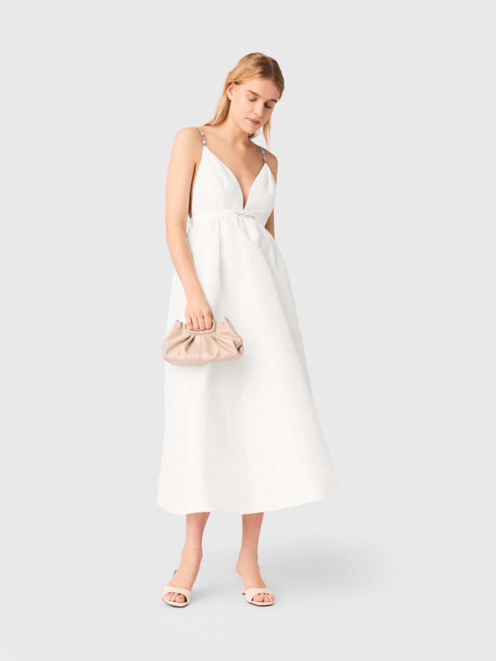 Rapassa Jewelled taffeta maxi dress